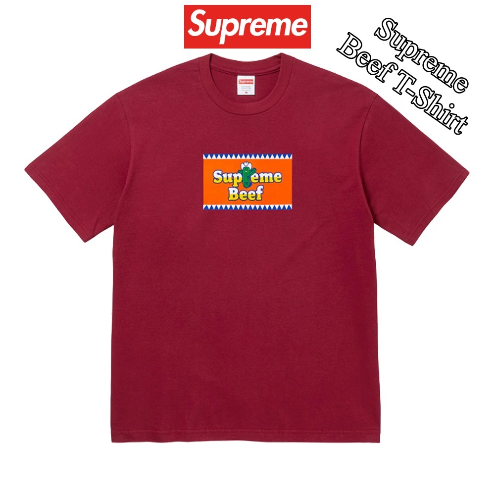 【Supreme】Beef T-Shirt★Cardinal★25SS★