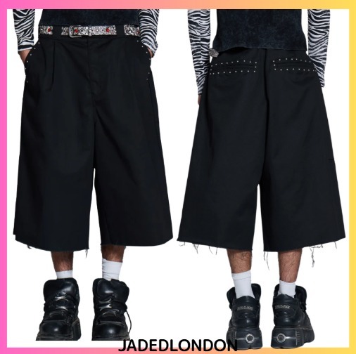 JADEDLONDON☆スタッズ付きブラックXLゴリアテバギーショーツ