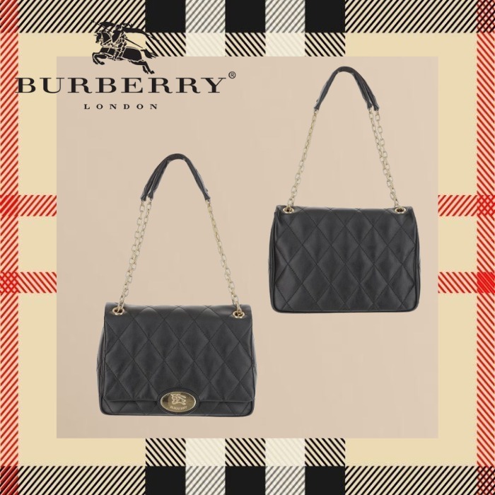【Burberry】バーバリー ミディアム ストランド バッグ ブラック