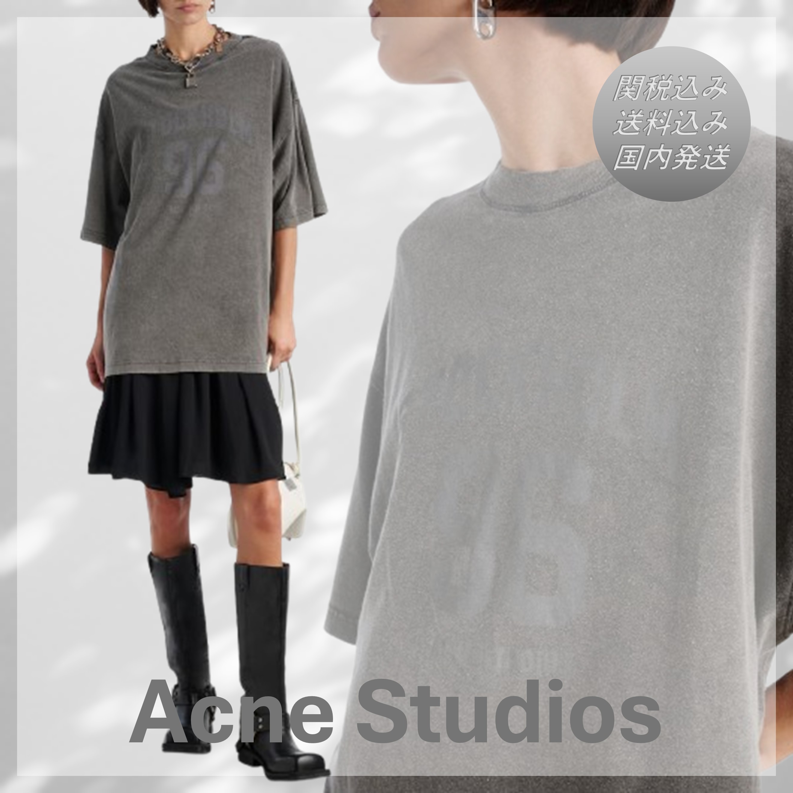 送料込/関税込■Acne Studios■Ennie ロゴコットンミニドレス
