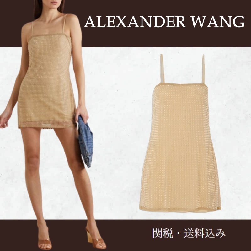 AlexanderWang★ チュール ミニ ワンピース クリスタル付き