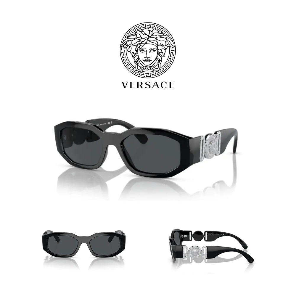 ★ Versace ★ ブラック プラスチック サングラス グレーレンズ