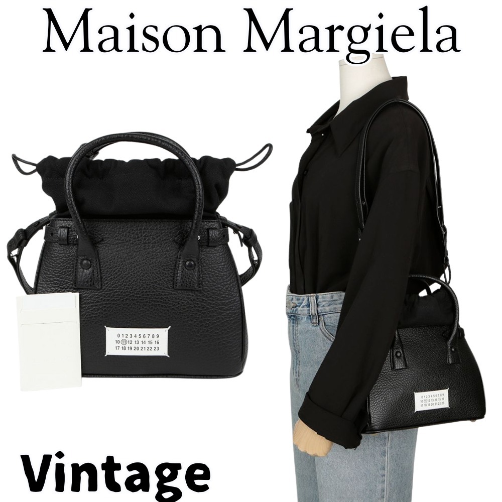 【ヴィンテージ】Rank:A☆MARGIELA BLACK 5AC ショルダーバッグ
