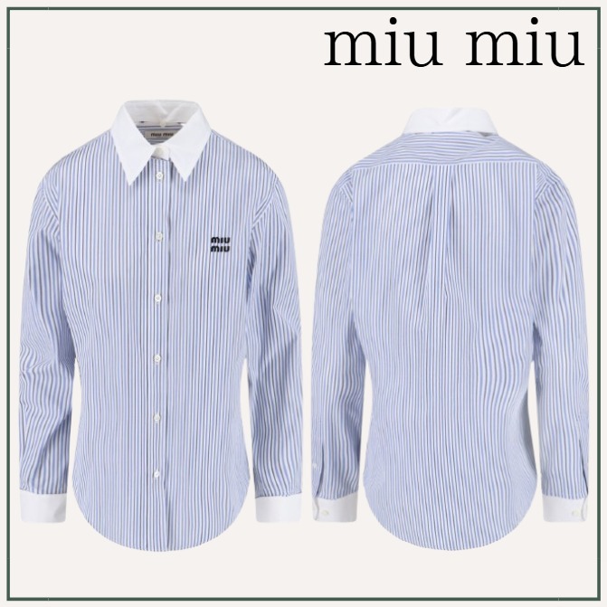 【モードを遊ぶ】miumiu / ストライプ ポプリン シャツ