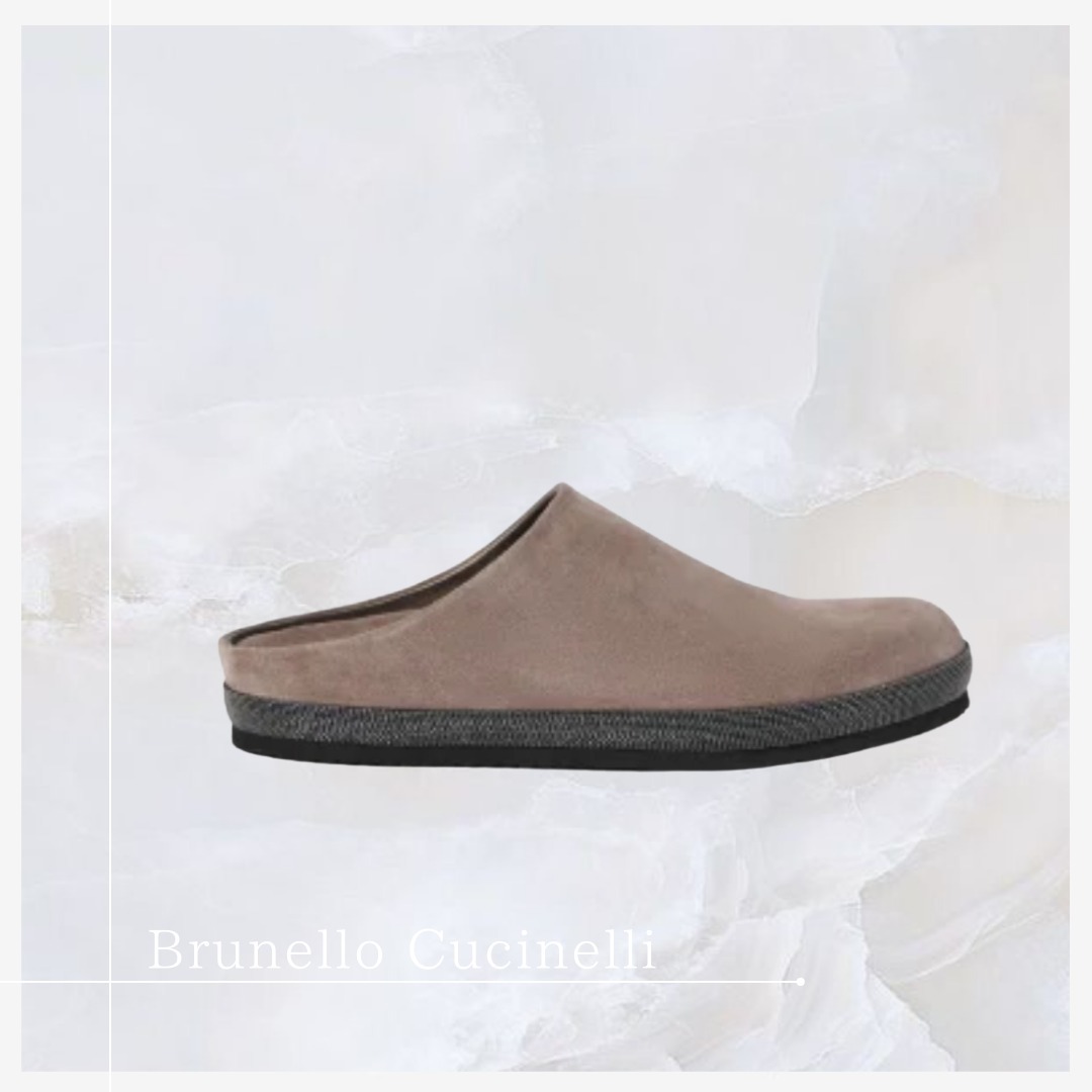 極上エレガンス【Brunero Cucinelli】ヘーゼルナッツスリッパ