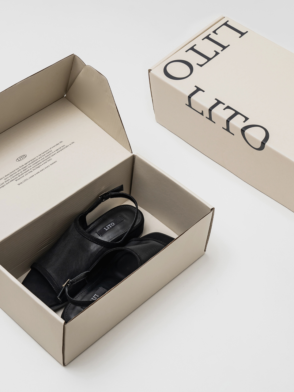 ●LITO● Dofman slingback sandals - Mesh Black / 2.5cm