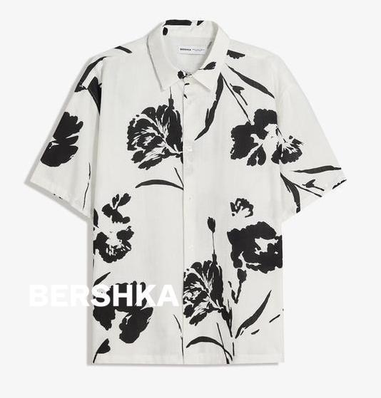 ★ドイツ発*BERSHKA*新作*FLORALプリント半袖シャツ/WB★