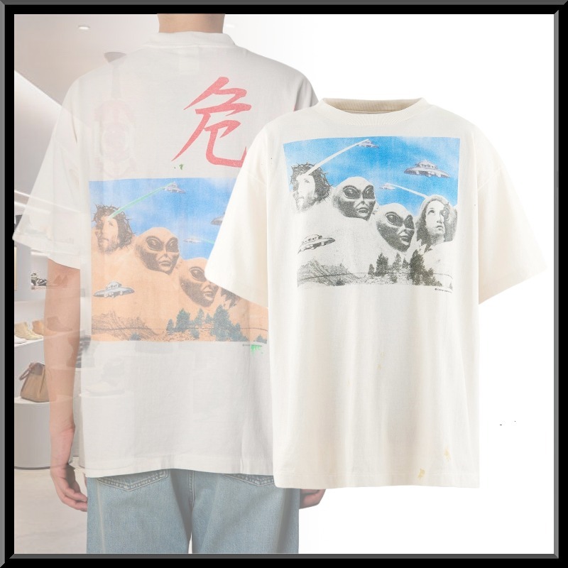 Saint Mxxxxxx プリント入り クルーネック 半袖 Tシャツ クール