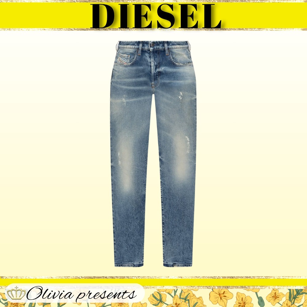 DIESEL>>1989 D-Mine ロゴ刺繍 ダメージ加工 ジーンズ