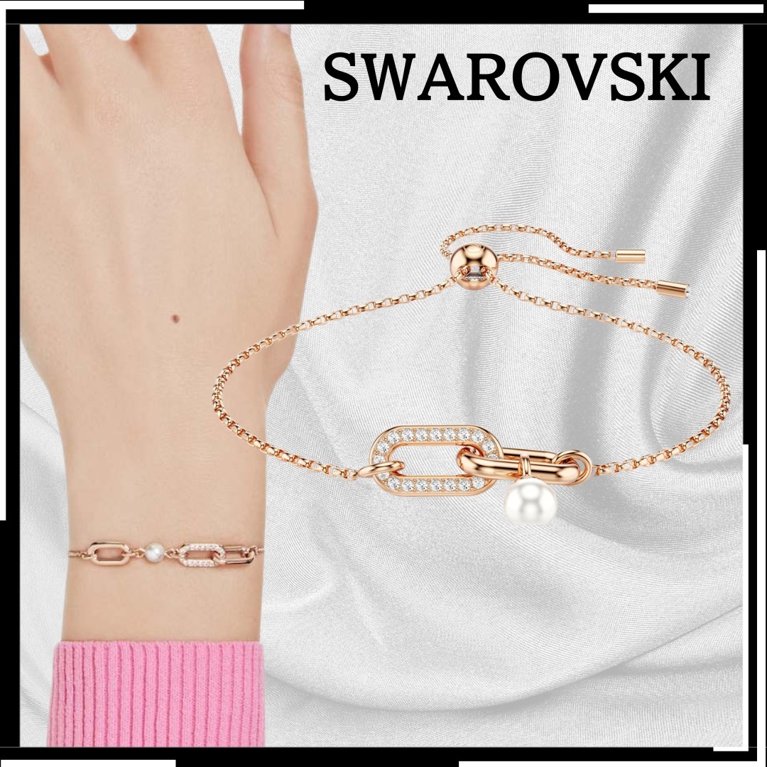 すぐ届く【SWAROVSKI】Constella パール付き ブレスレット
