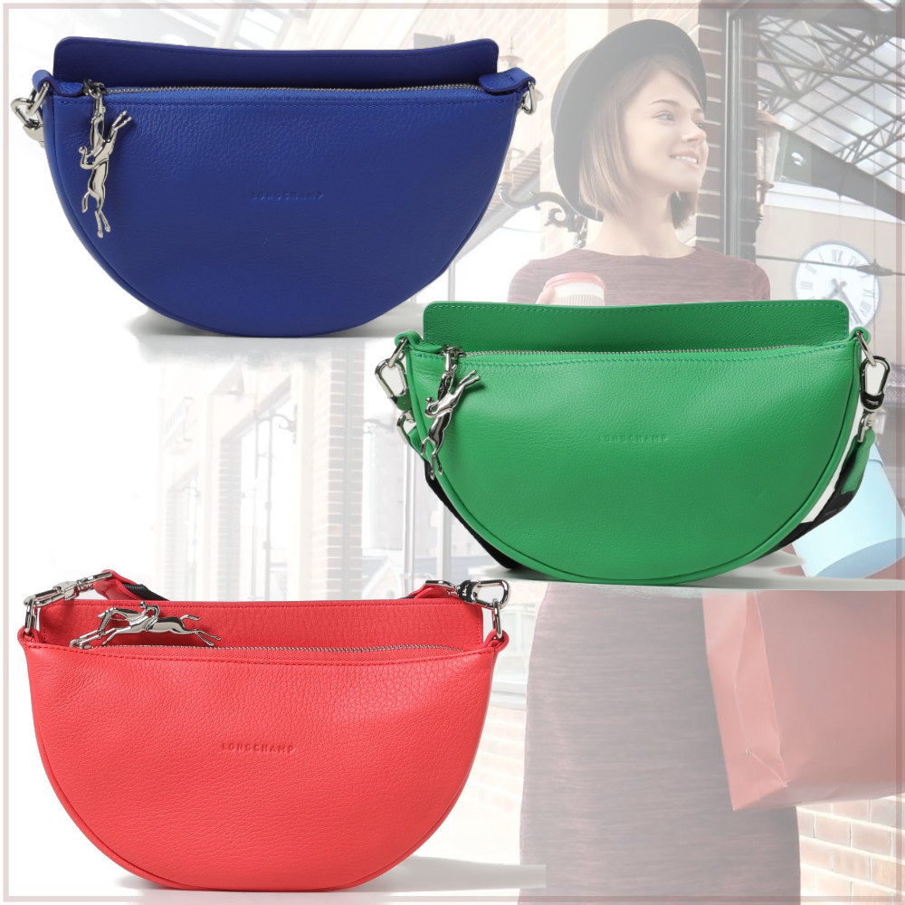 軽くて上品【LONGCHAMP】グレインカーフスキン ショルダーバッグ