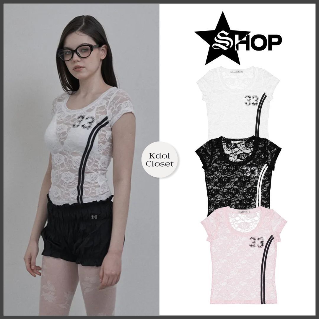 シースルー レース レイヤード 韓国 [SETUP-EXE] 33 LACE TOP