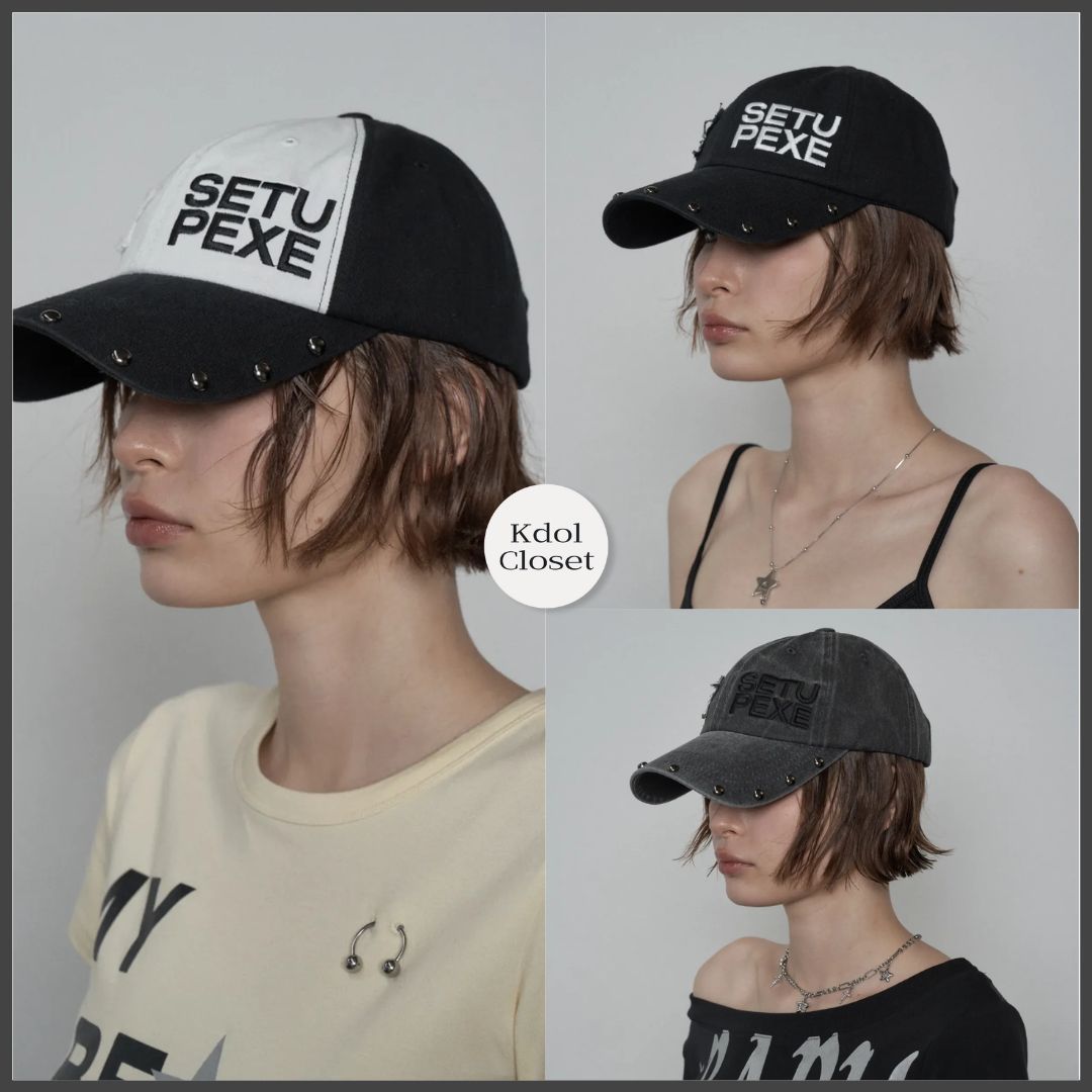 スタッズ キャップ 韓国 [SETUP-EXE] STUDDED LOGO BALL CAP