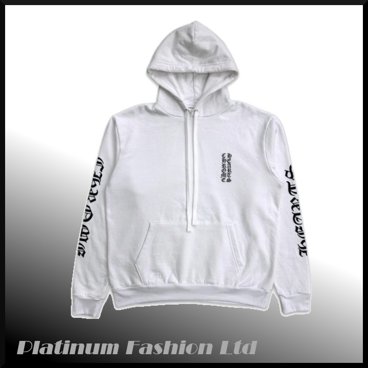 希少品◆入手困難【CHROME HEARTS】縦型ロゴ パーカー ホワイト