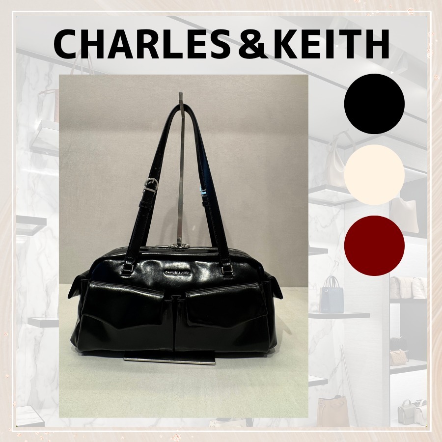追跡★Charles&Keith Rachel ボウリング ショルダーバッグ