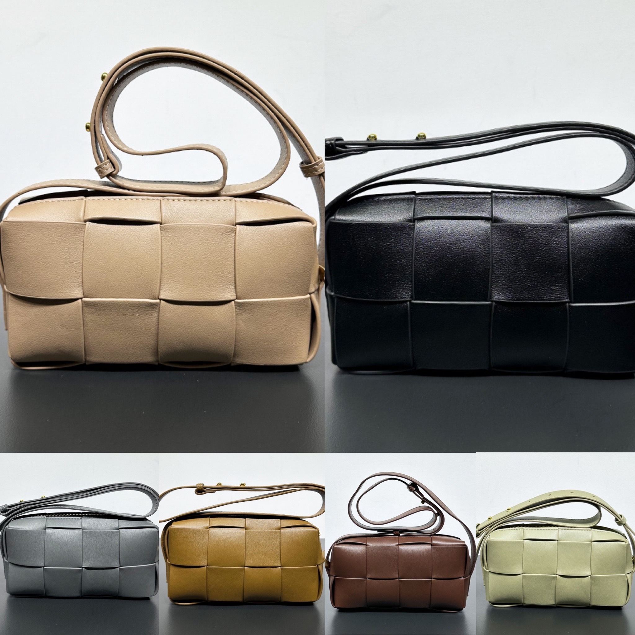 韓国デザイン 本革 レザーハンドバッグ ショルダー編み込みBAG