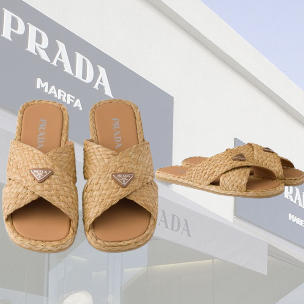 【PRADA】ラフィアサンダル