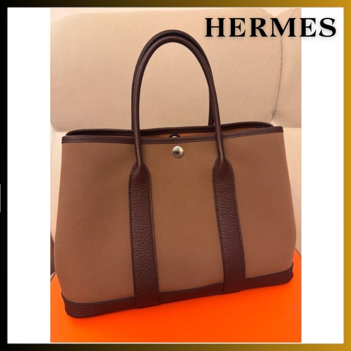 【新品同様 /Etoupe & Rouge Sellier】HERMES Garden Party 30