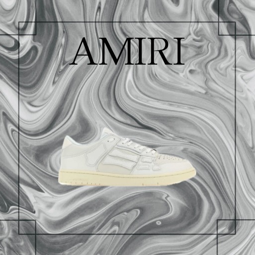 ☆要在庫確認☆ Amiri White Leather Skel Sneakers