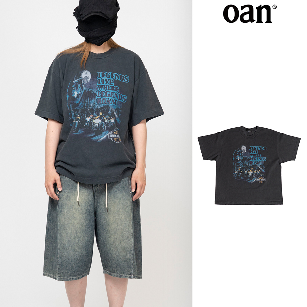 【oan】Legend Raom Vintage Washing Short Sleeve T-Shirt