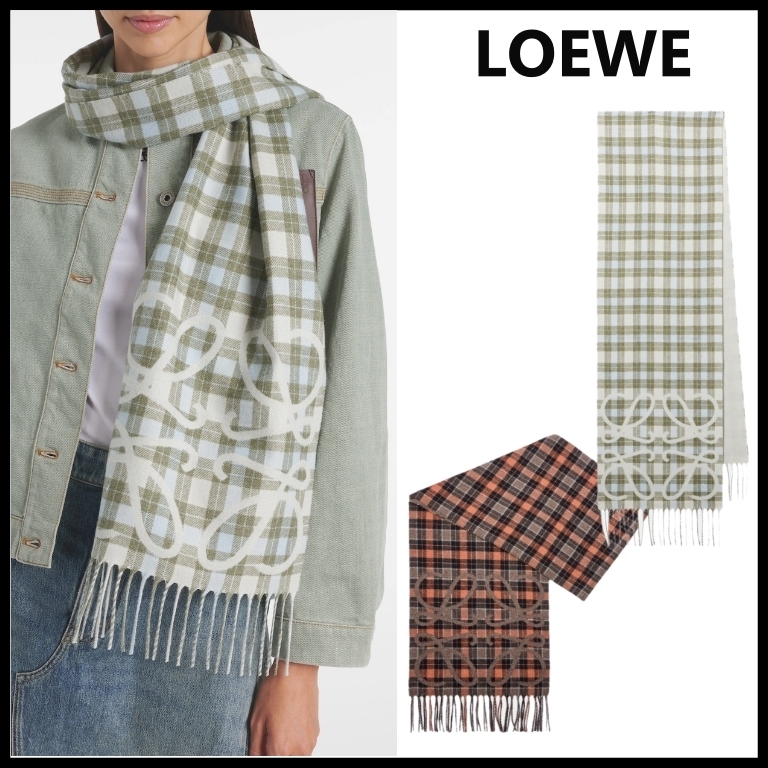 【LOEWE】ロエベ アナグラム スカーフ シルク&カシミヤ