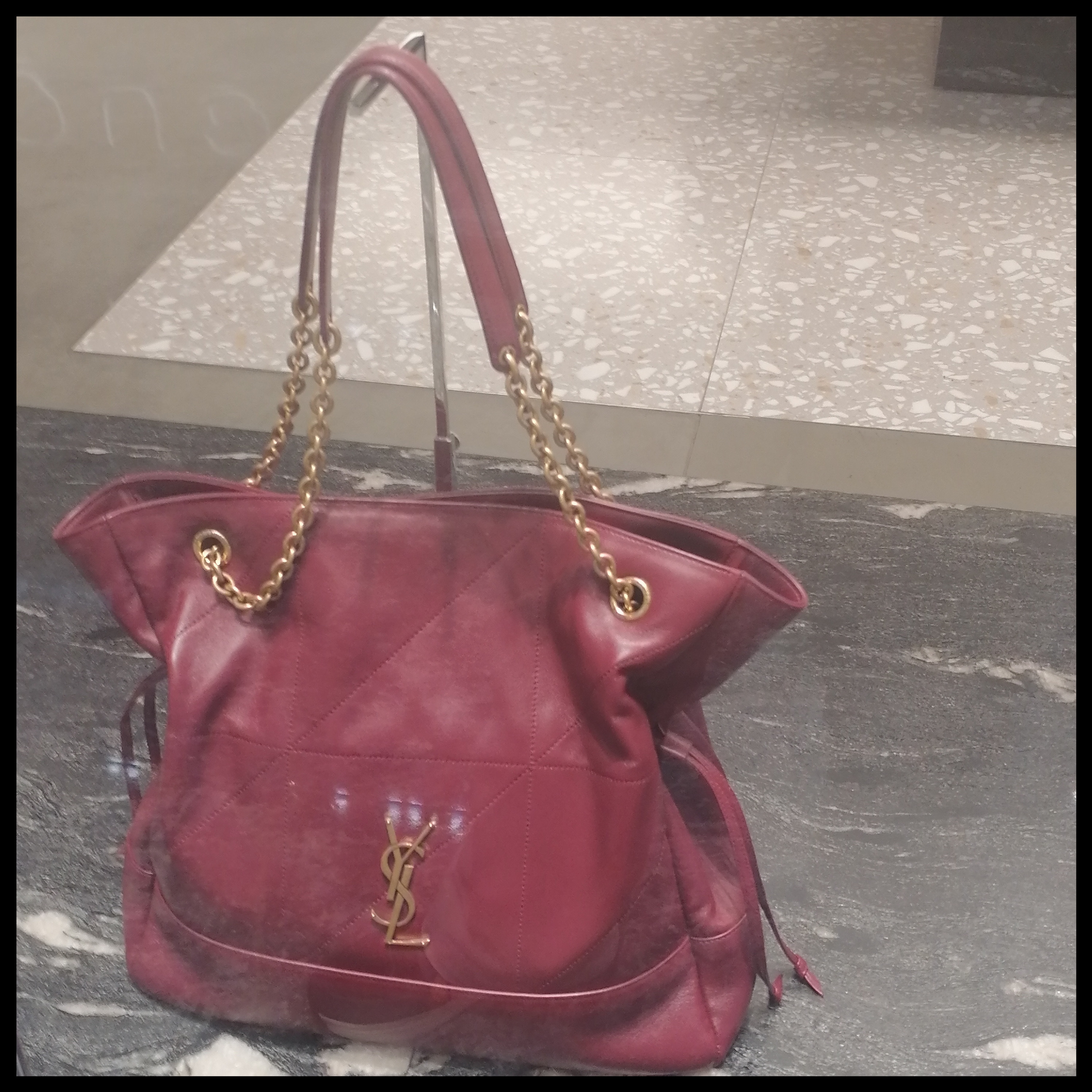 ◆SAINTLAURENT◆ ジェイミー トート（ラムスキン） BORDEAUX