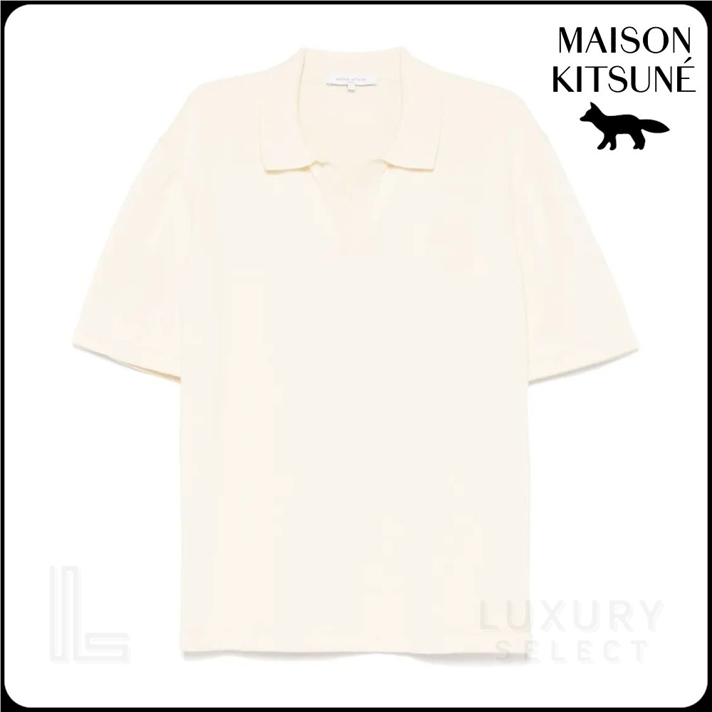 【Maison Kitsune】BOLD FOX HEAD EMBROIDERED KNITTED POLO◆OM