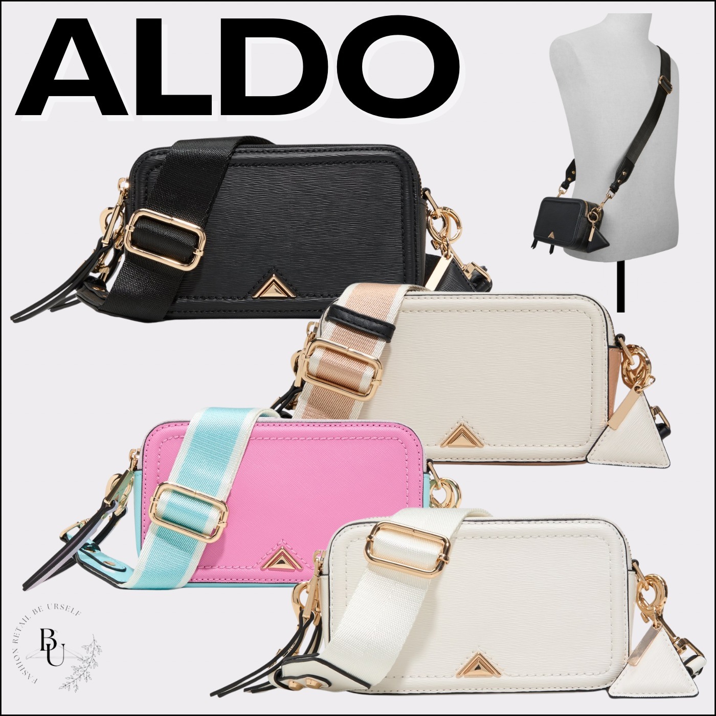 太めストラップ【ALDO】バイカラー ショルダーバッグ Dwumaax
