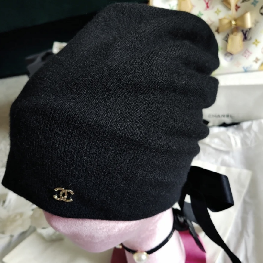 《上質＊リボンが可愛い♪》【CHANEL】2024/25年 ニットキャップ