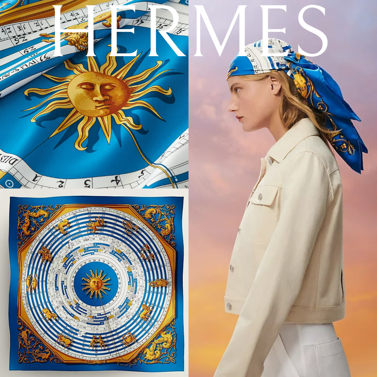 HERMES*カレ 90 【占星術】フランソワーズ ファソンネ スカーフ