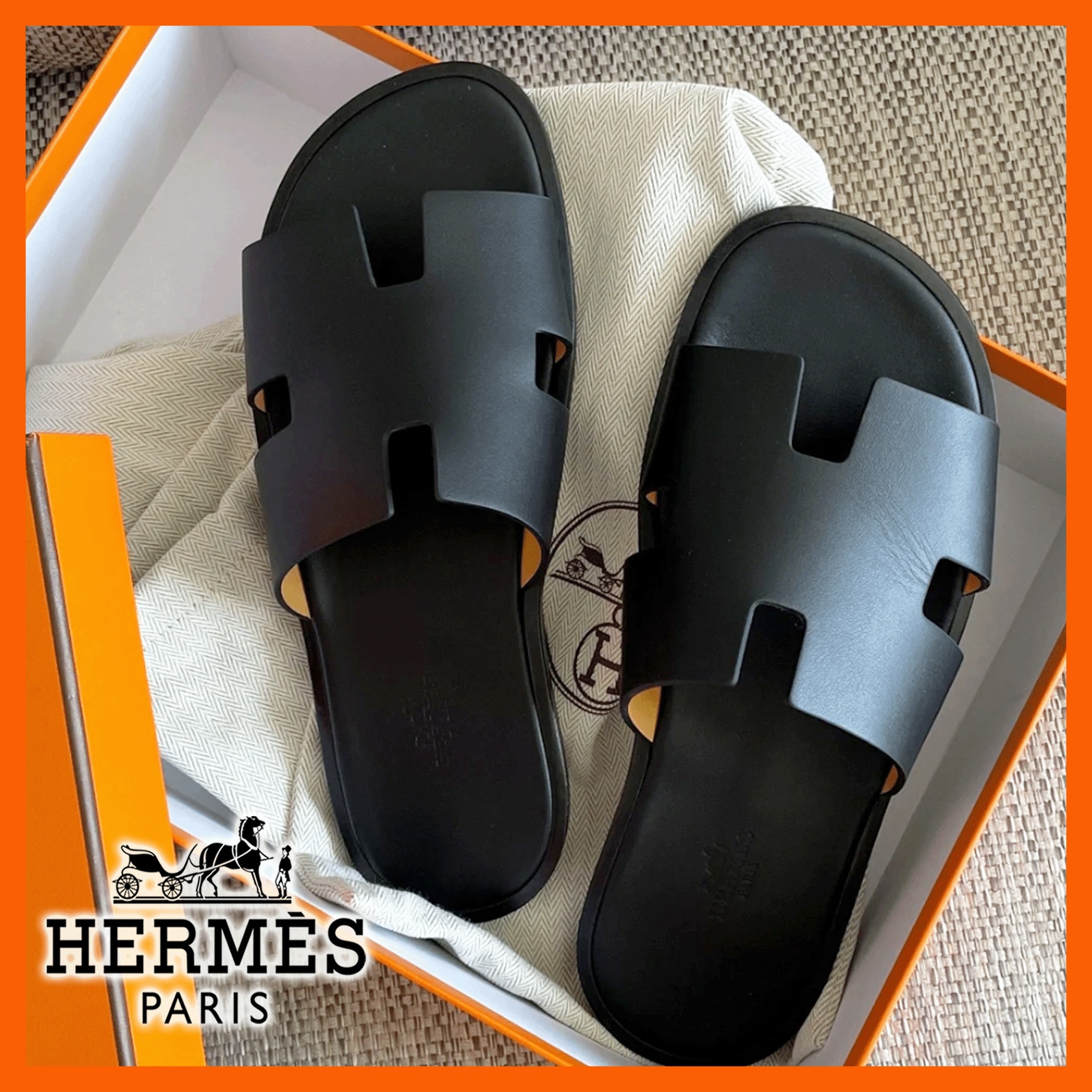 上質レザーが快適さを演出☆【HERMES】イズミールサンダル