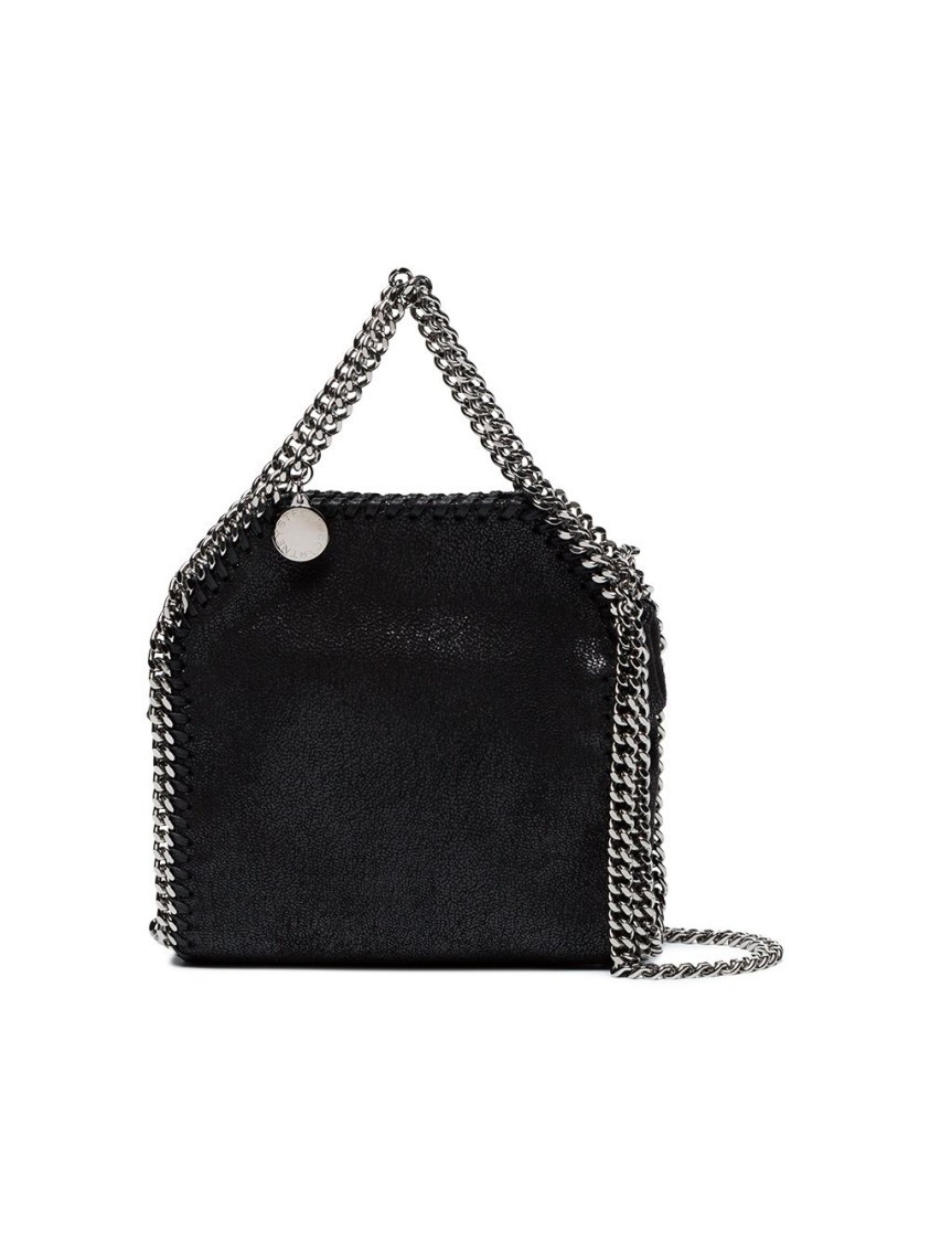 ショルダーバッグ・ポシェット Stella Mccartney Compact Black Faux-Leather Shoulder Bag