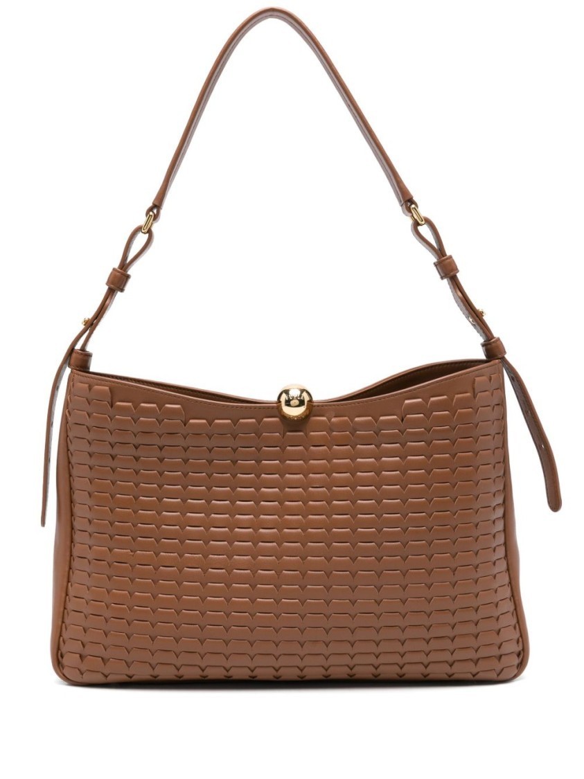 トートバッグ Furla Textured Brown Handbag With Magnetic Fastening And
