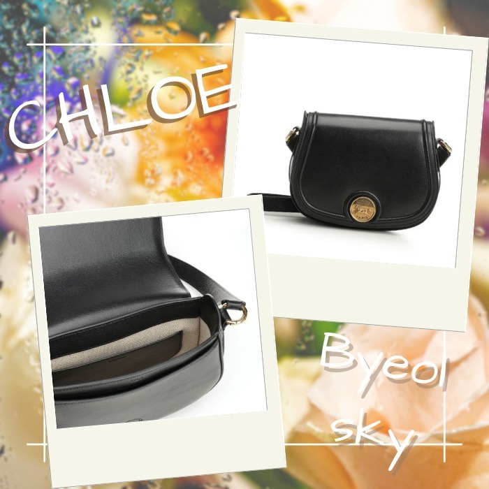 CHLOE グレインレザー製HORSE MEDALサドルバッグ
