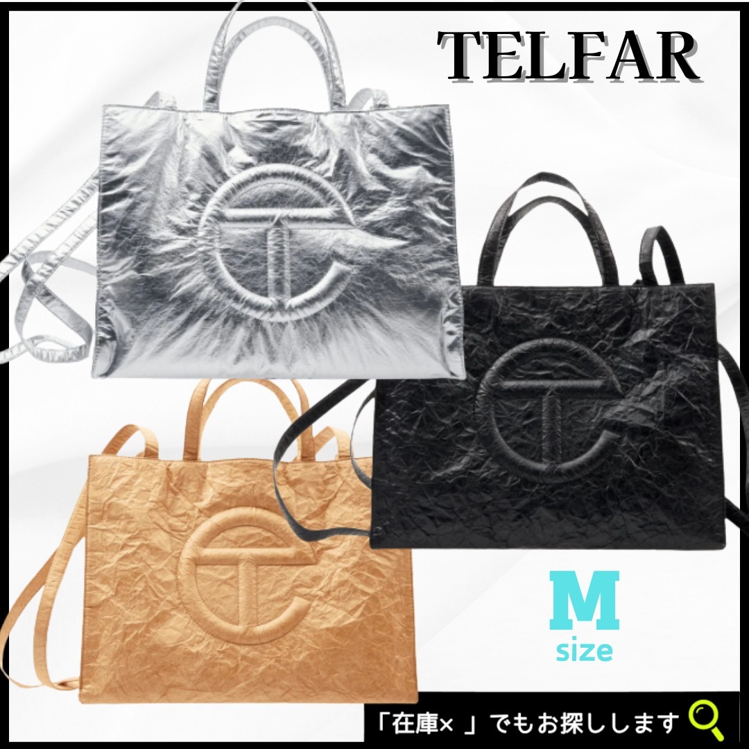 Telfar Medium Shopping Bag Foil 2WAY 折りたたみOK PC収納付き