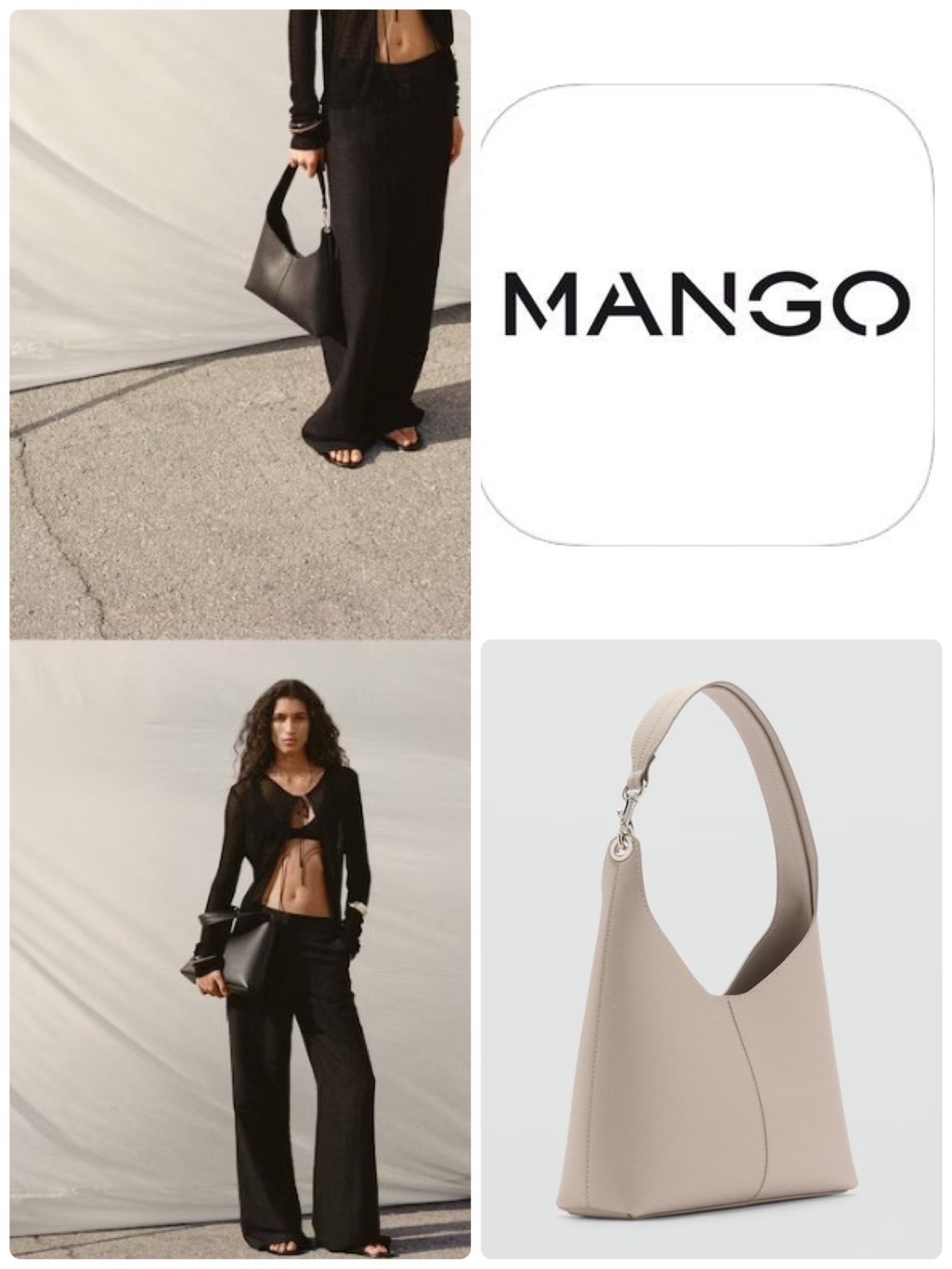 スペイン発送 MANGO メタリックなディテールのショッパーバッグ