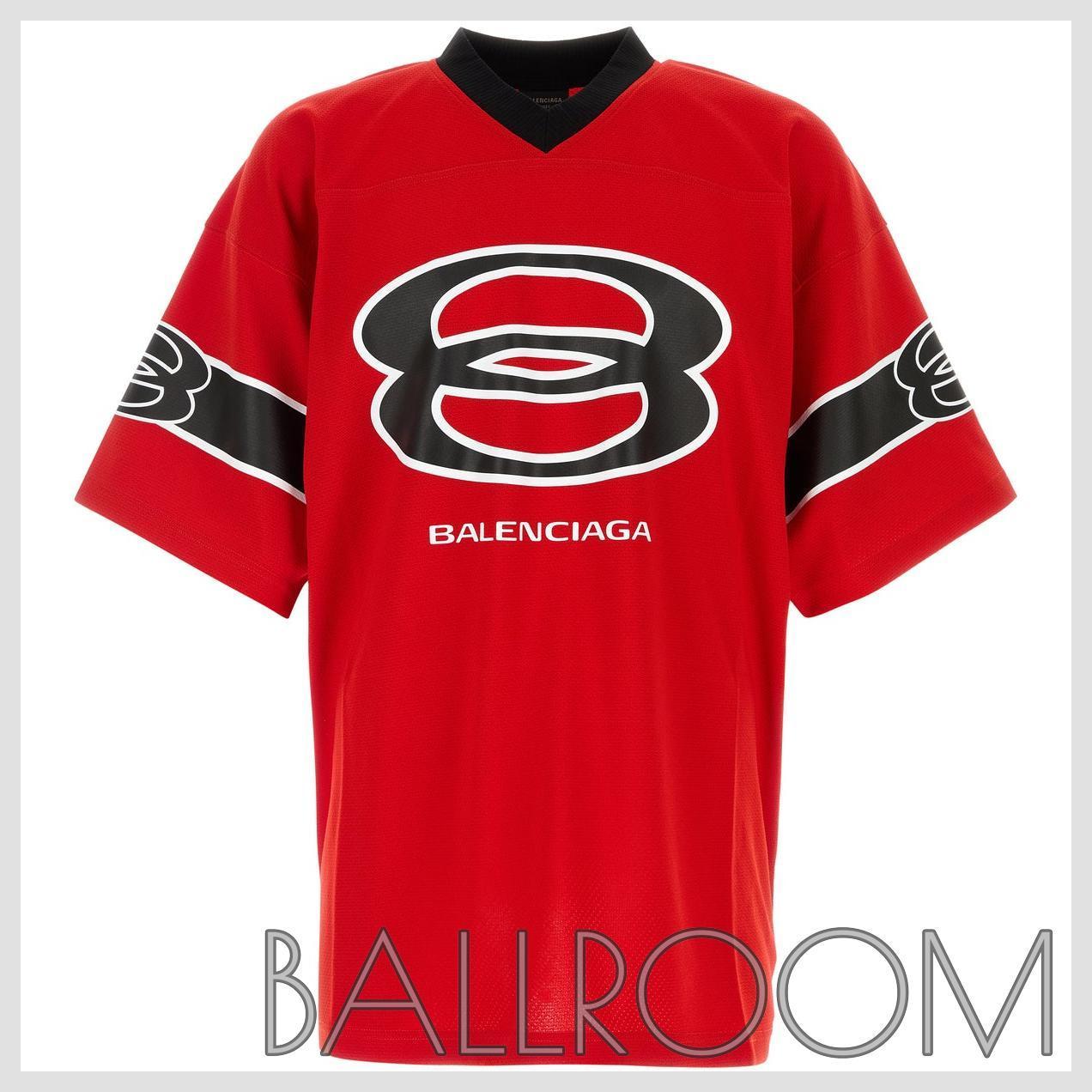 Tシャツ・カットソー BALENCIAGA RED POLYESTER OVERSIZE T-SHIRT