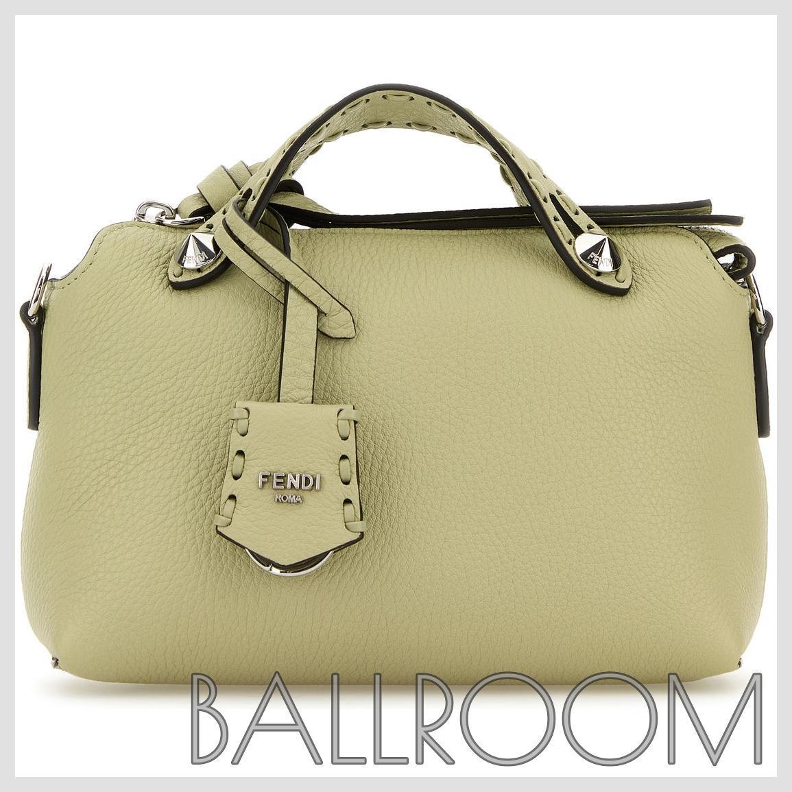 ハンドバッグ FENDI SAGE GREEN LEATHER MINI BY THE WAY HANDBAG