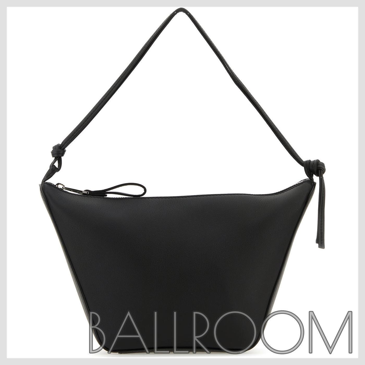 ハンドバッグ LOEWE BLACK LEATHER MINI HAMMOCK HANDBAG