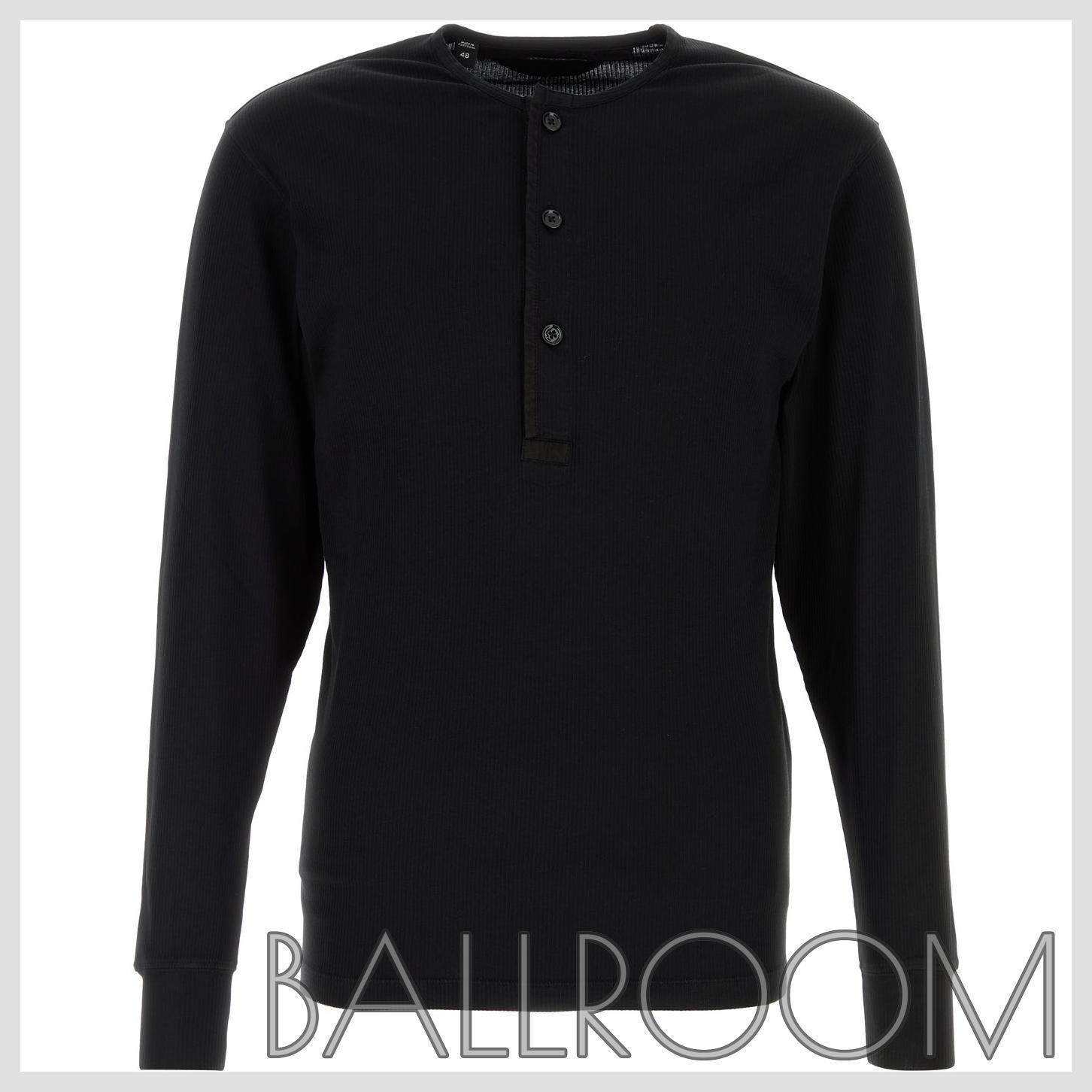 Tシャツ・カットソー TOM FORD BLACK STRETCH COTTON T-SHIRT