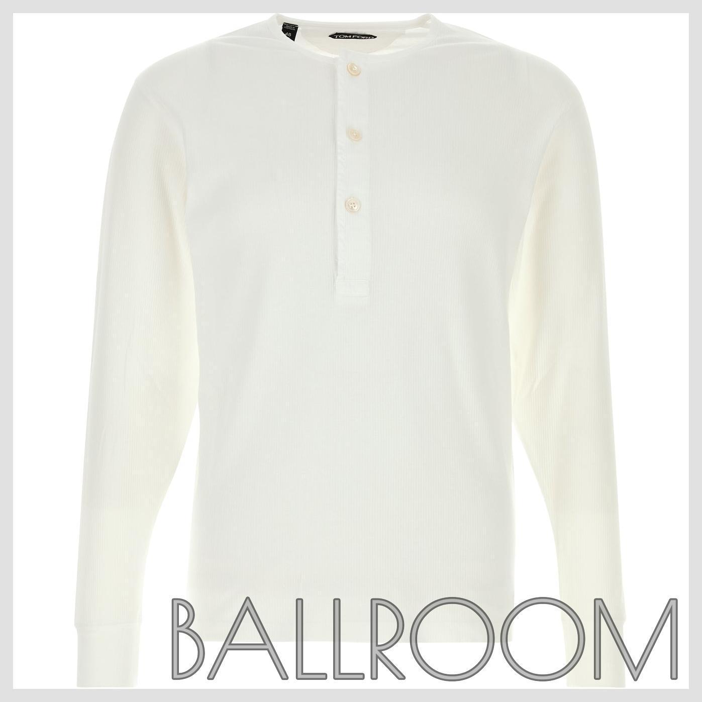 Tシャツ・カットソー TOM FORD WHITE STRETCH COTTON T-SHIRT