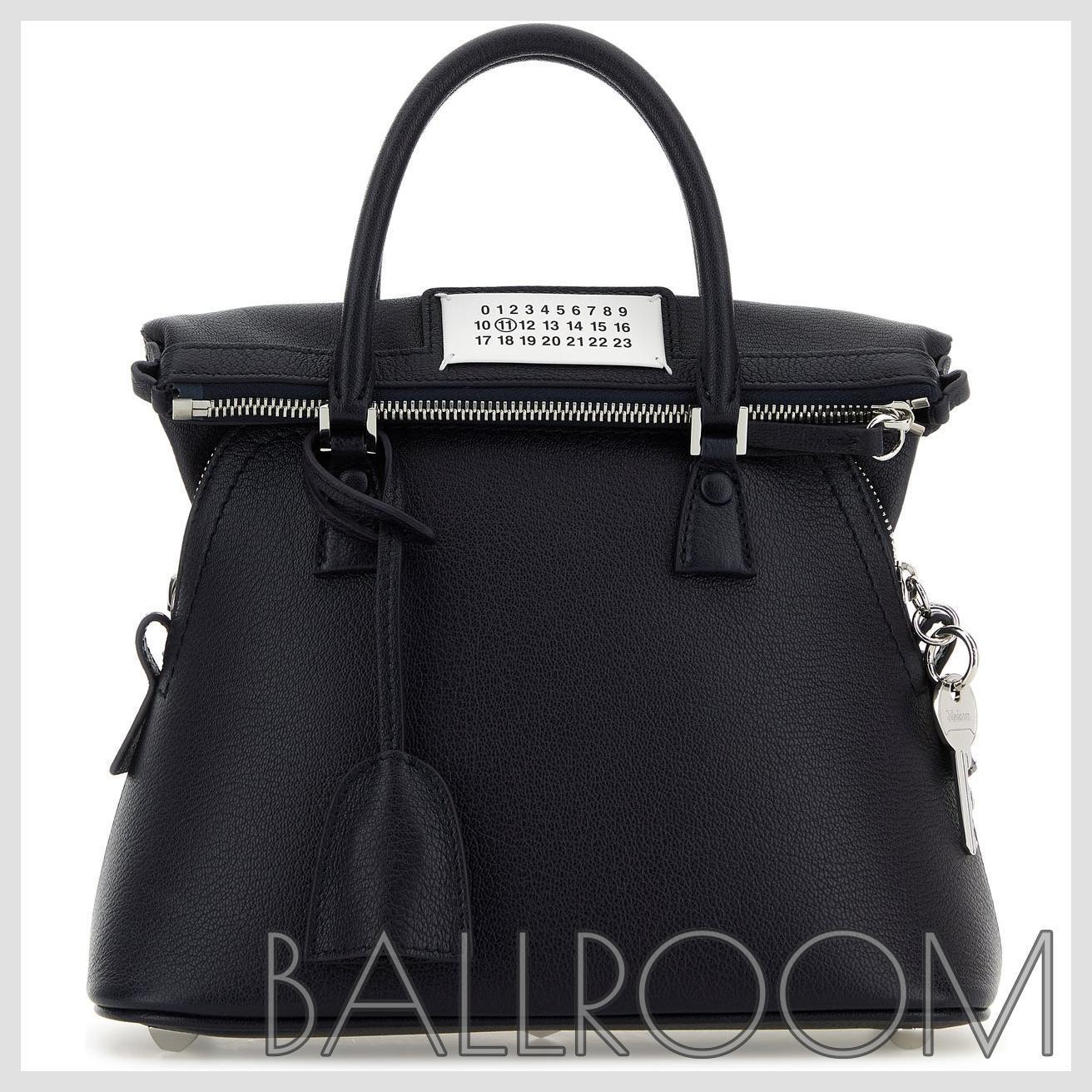 ショルダーバッグ MAISON MARGIELA NAVY BLUE LEATHER MINI 5AC HANDBAG
