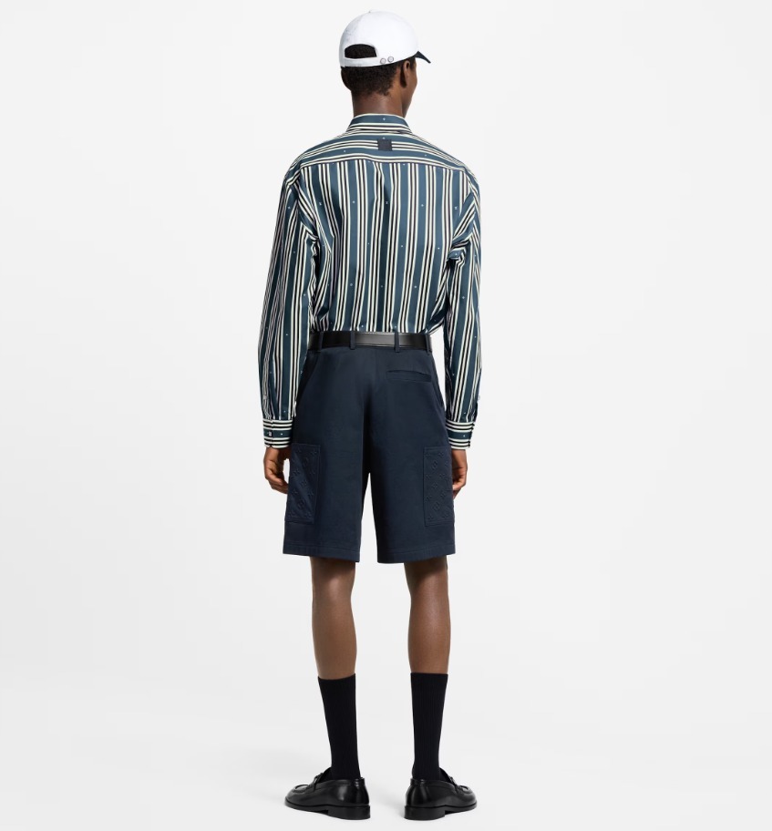 Louis Vuitton《ストライプ オーバーサイズシャツ》ブルー 直営
