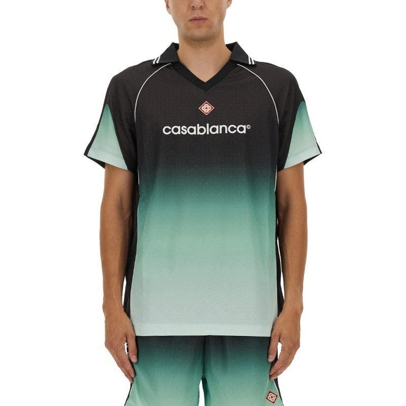 Tシャツ・カットソー Casablanca FOOTBALL T-SHIRT (U MPF25 JTP 375 01GRADIENT)