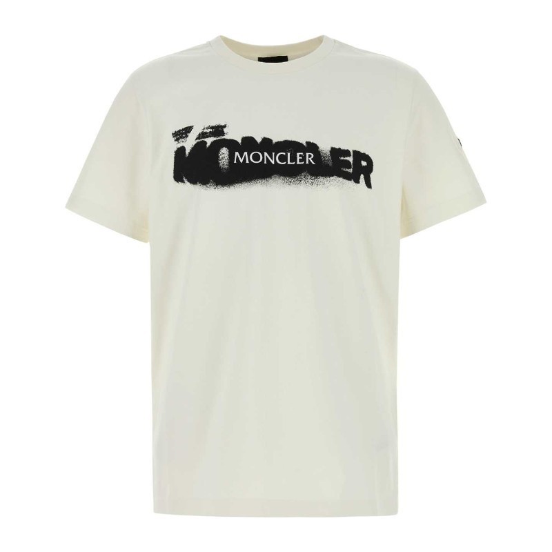 Tシャツ・カットソー MONCLER FW25 Ivory cotton t-shirt (K20918C0001089AUG 031)