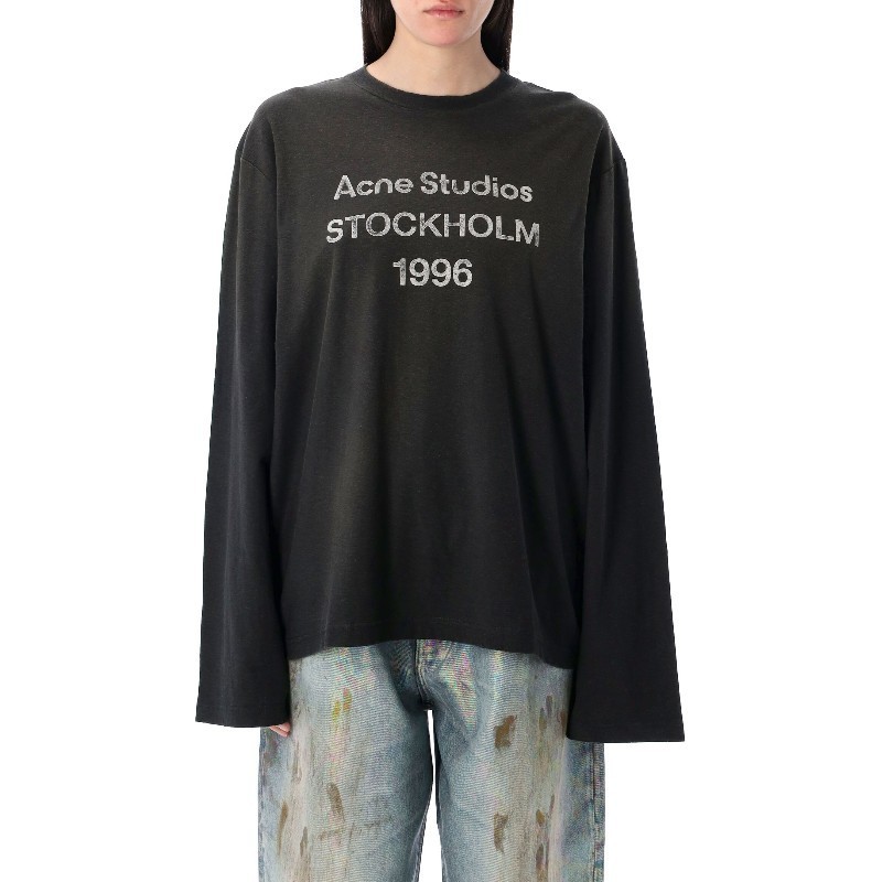 Tシャツ・カットソー Acne Studios FW25 LOGO L/S TEE (CL0197 BM0)