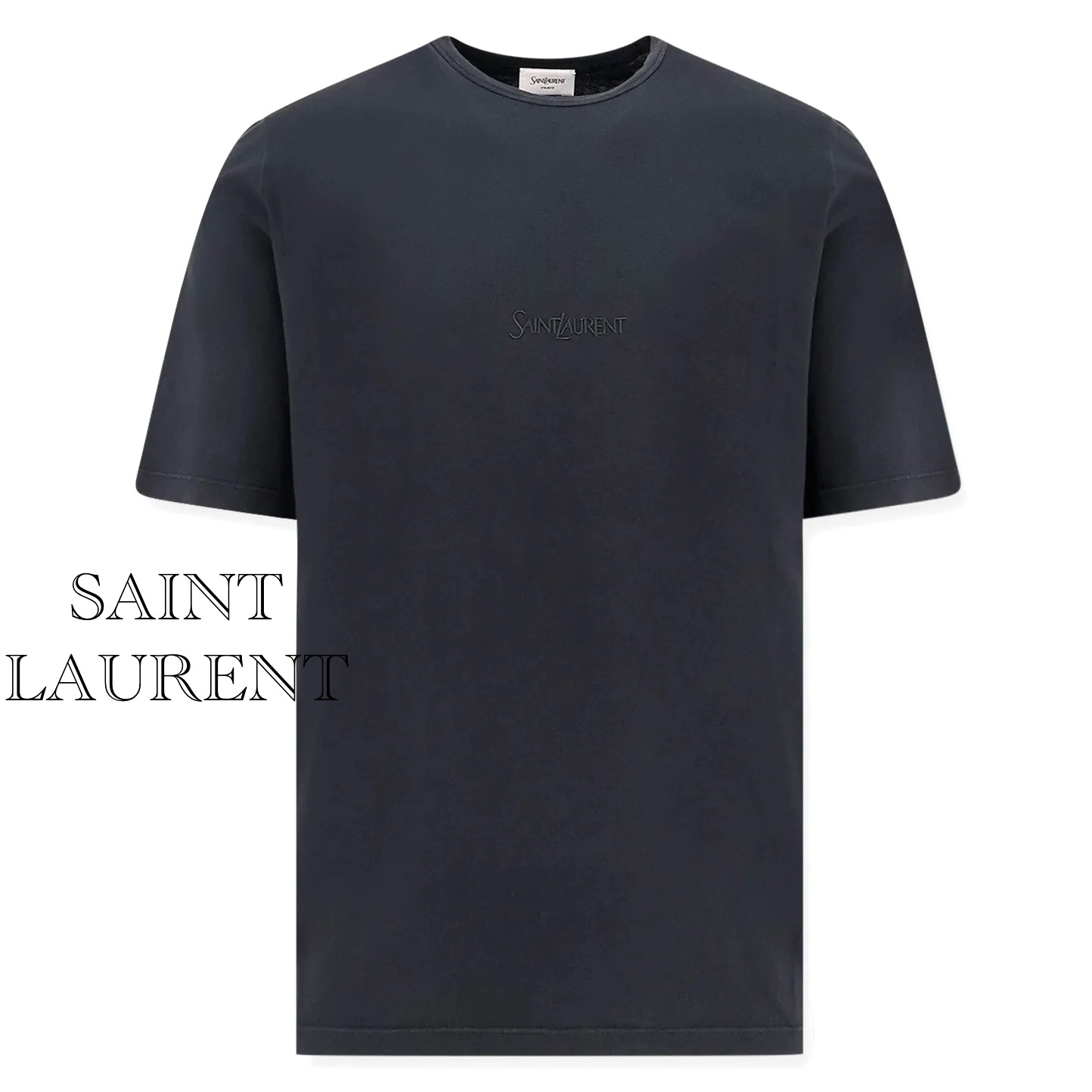 サンローラン Cotton t-shirt with logo embroidery