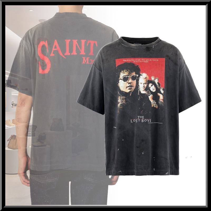 Saint Mxxxxxx LOSTBOYSプリント クルーネック 半袖 Tシャツ