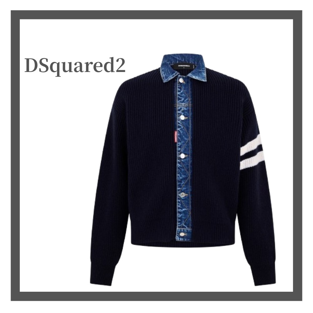 【DSQUARED2】デニム ミックス カーディガン