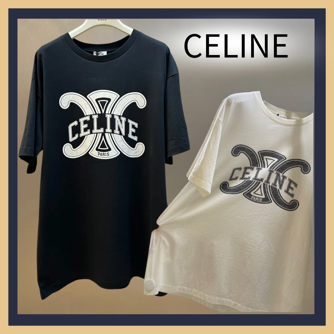国内即発【CELINE】トリオンフ ロゴ ルーズ Tシャツ